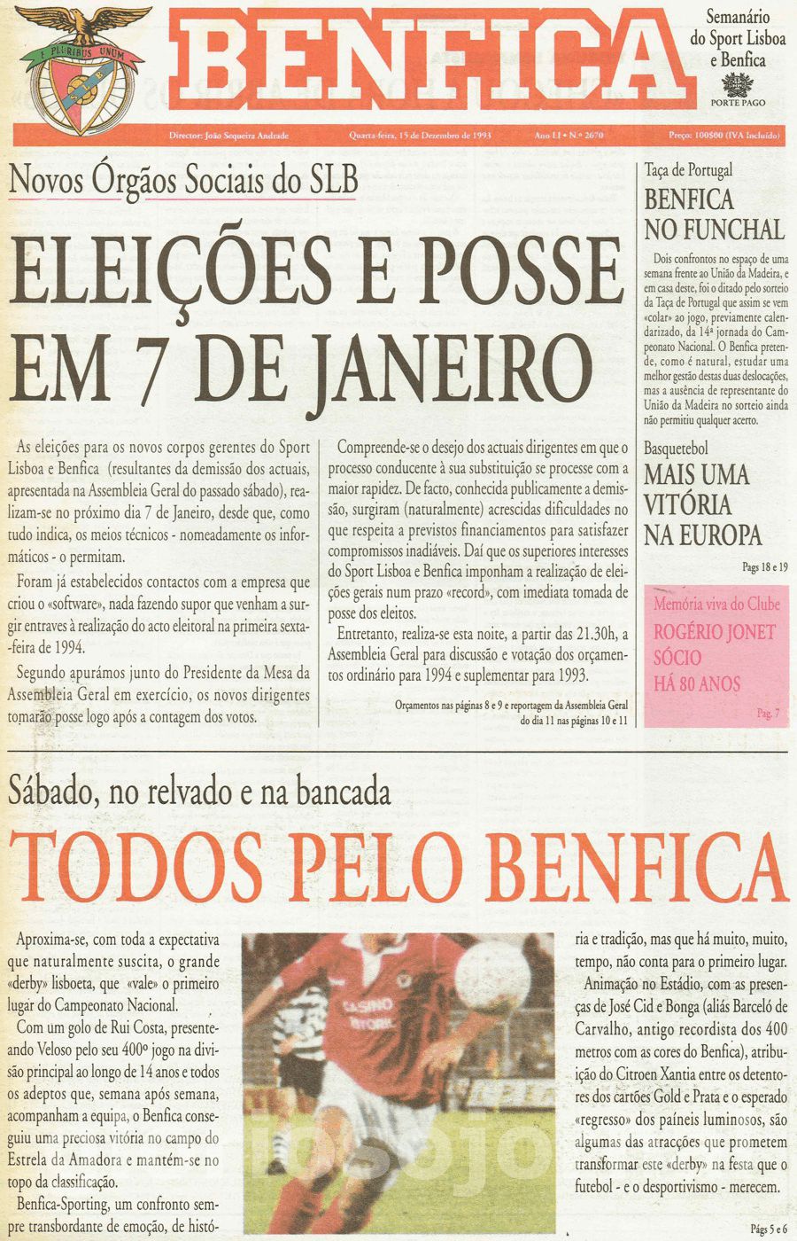 jornal o benfica 2670 1993-12-15